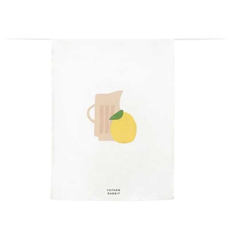 Father Rabbit - Tea Towel - Jug With Lemon